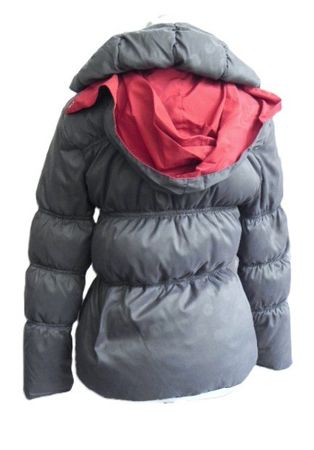 Gr. 34 MARESE Daunenjacke grau Punkte rote Detailles