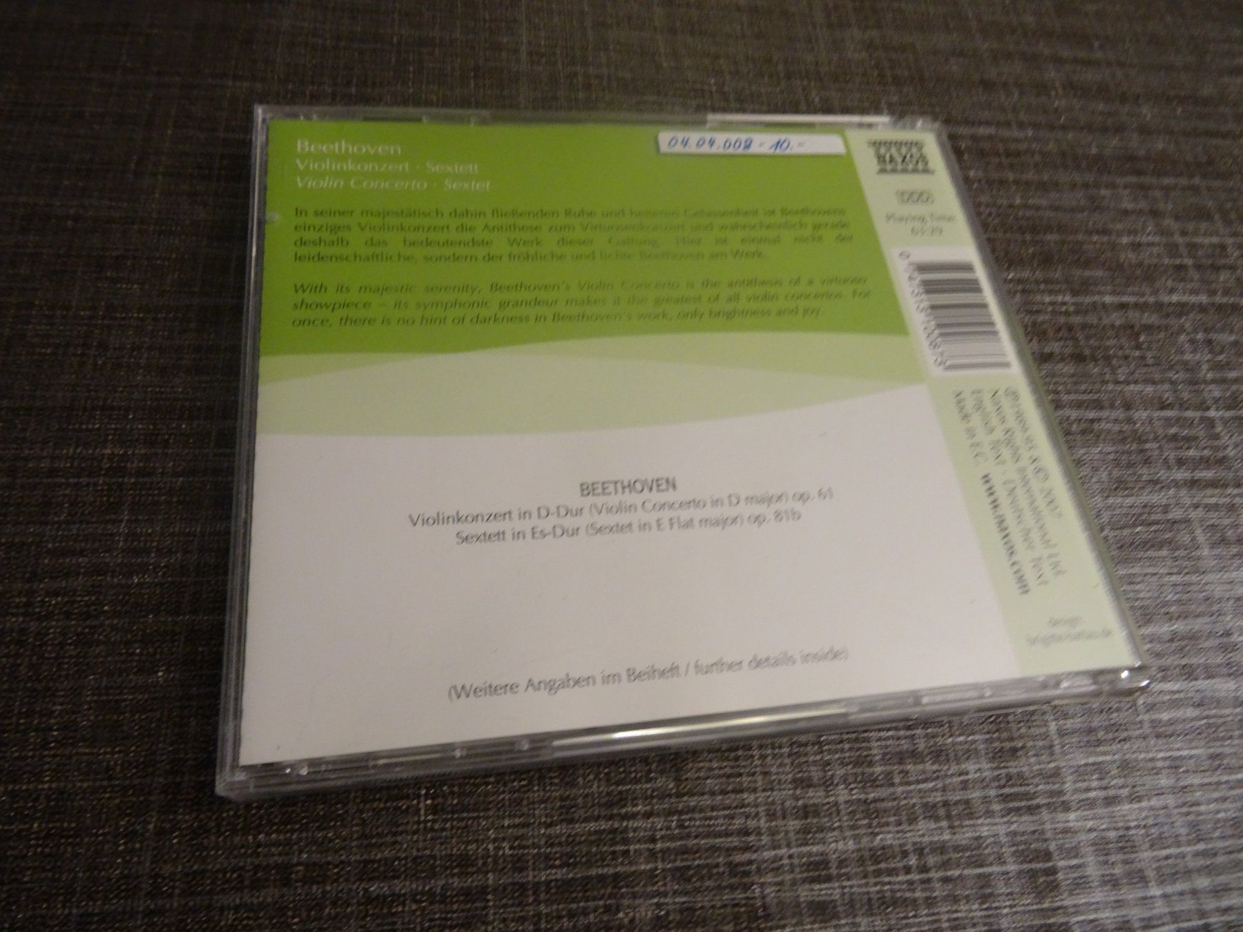 CDs: Beethoven - Violinkonzert - Sextett CD – Gebraucht aus Olten von Disc-Ausverkauf 1