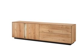 Lowboard LAUSANNE Wildeiche massiv mit Beleuchtung 200 cm