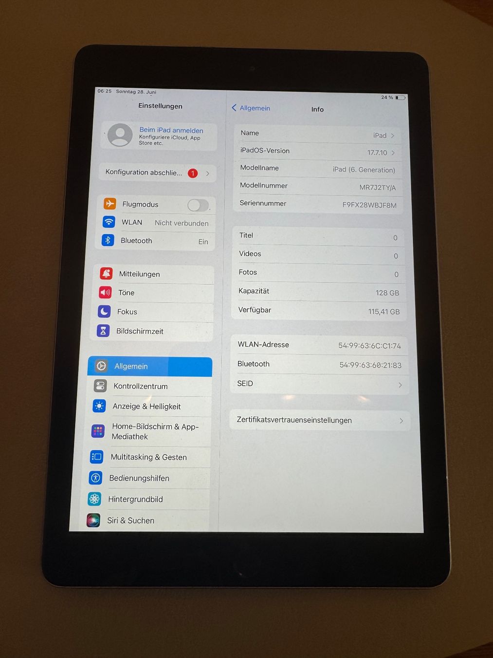 Apple Tablet PC: iPad 6 Generation – Usato da Adliswil venduto da Busys 1