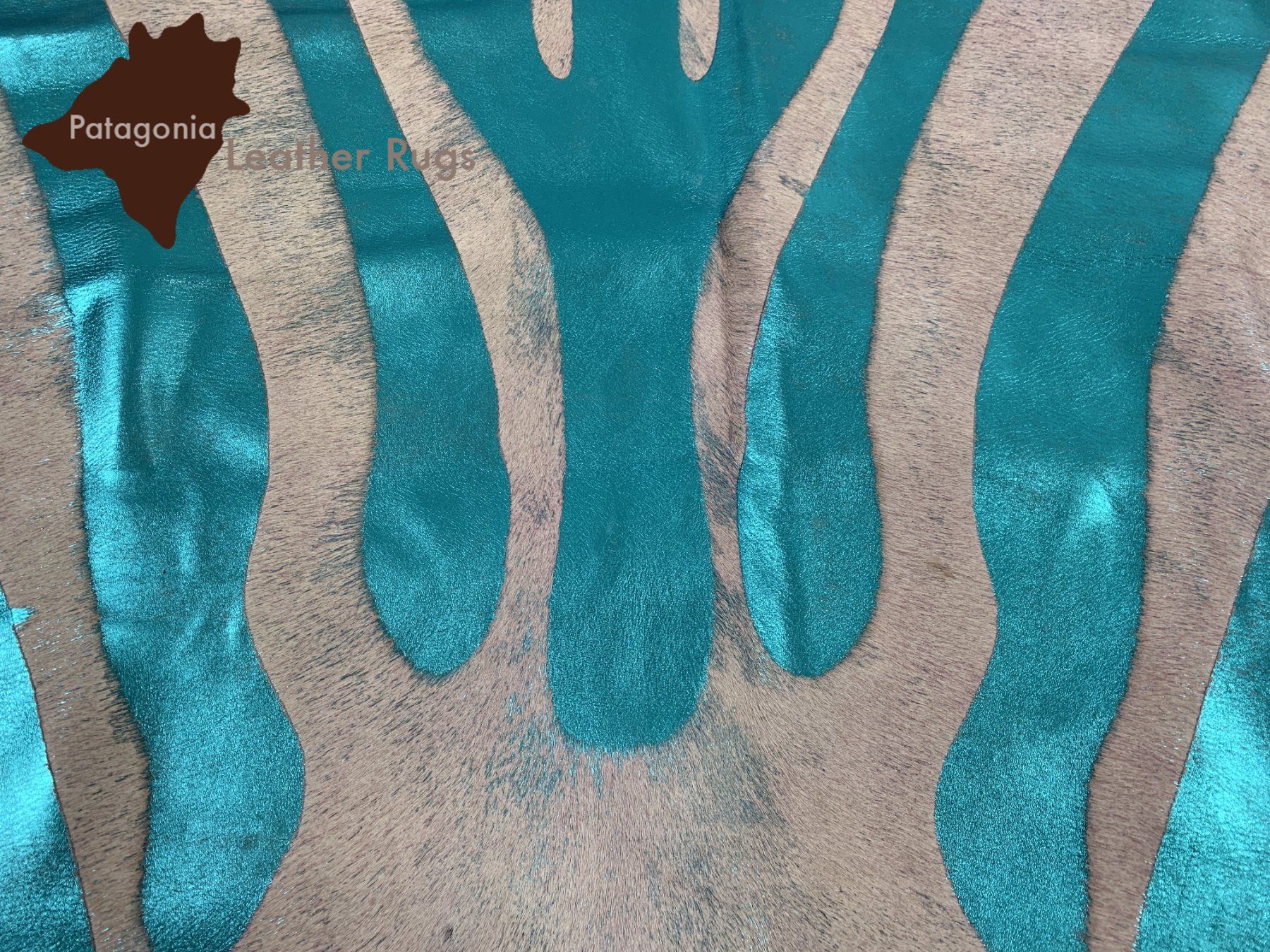 Tappeti: Kuhfell Teppich Zebra Turquoise Metal – Nuovo e nell'imballaggio originale da Arbedo venduto da patagonialeatherrugs 3