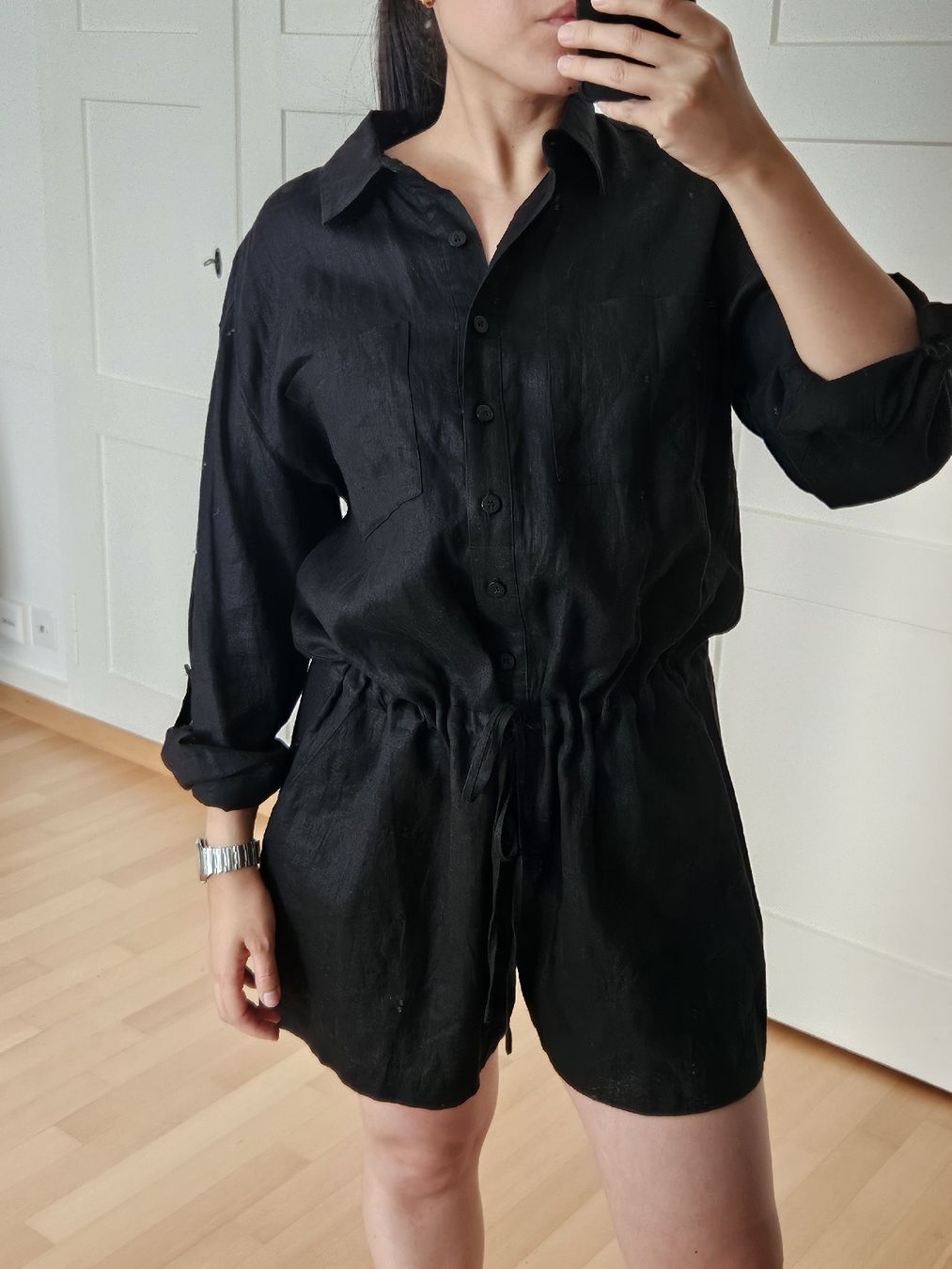 Tute: 100% Leinen Jumpsuit Overall schwarz Gr. M | Aussie Label – Nuovo (secondo la descrizione) da Zürich venduto da Mme.Sora 1