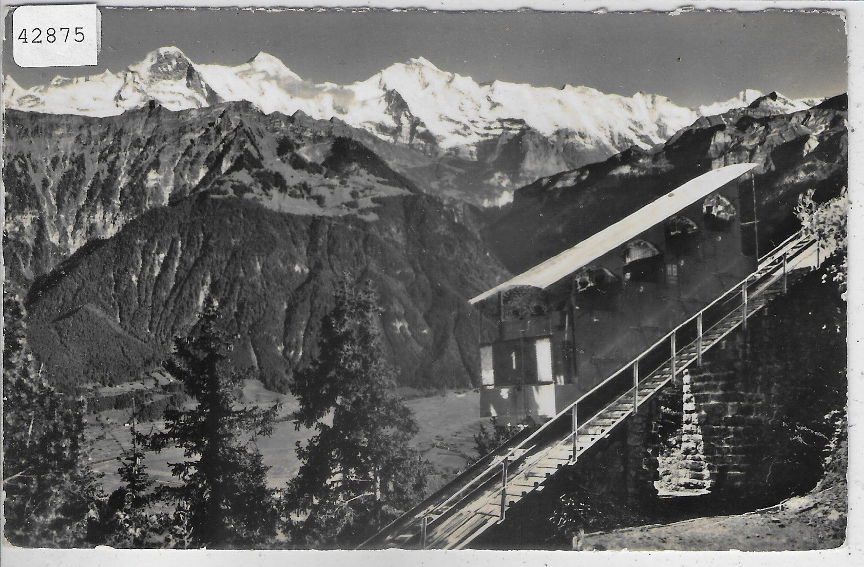 Cartoline postali: Drahtseilbahn Interlaken-Harderkulm - Photo: E. Gyger – Usato da Ettingen venduto da Kartenplanet