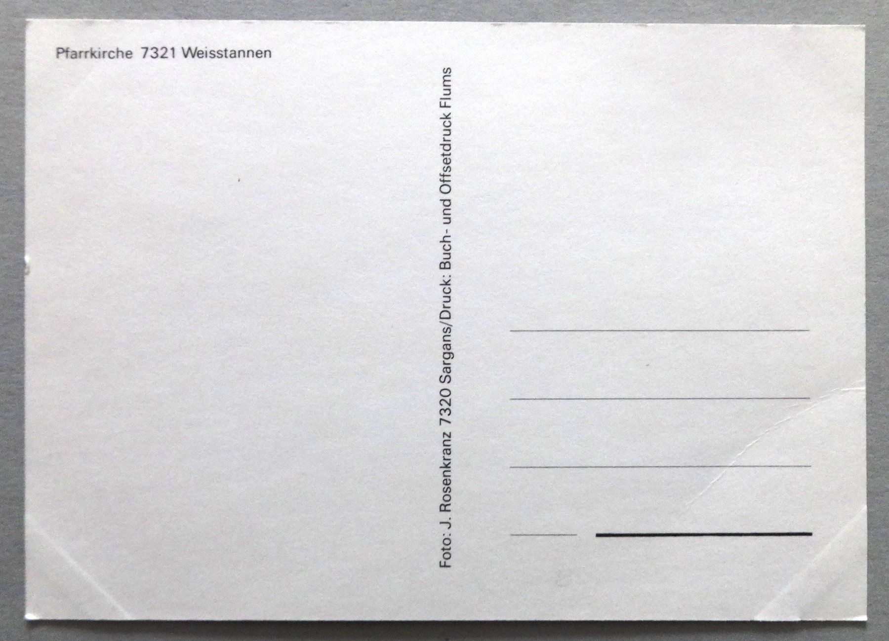 Cartoline postali: Pfarrkirche, Weisstannen – Usato da Fétigny venduto da Billy2miny 1