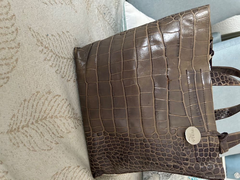 Sac à Main Furla En Cuir Marron – Vintage Authentique – Occasion – Style Porté épaule