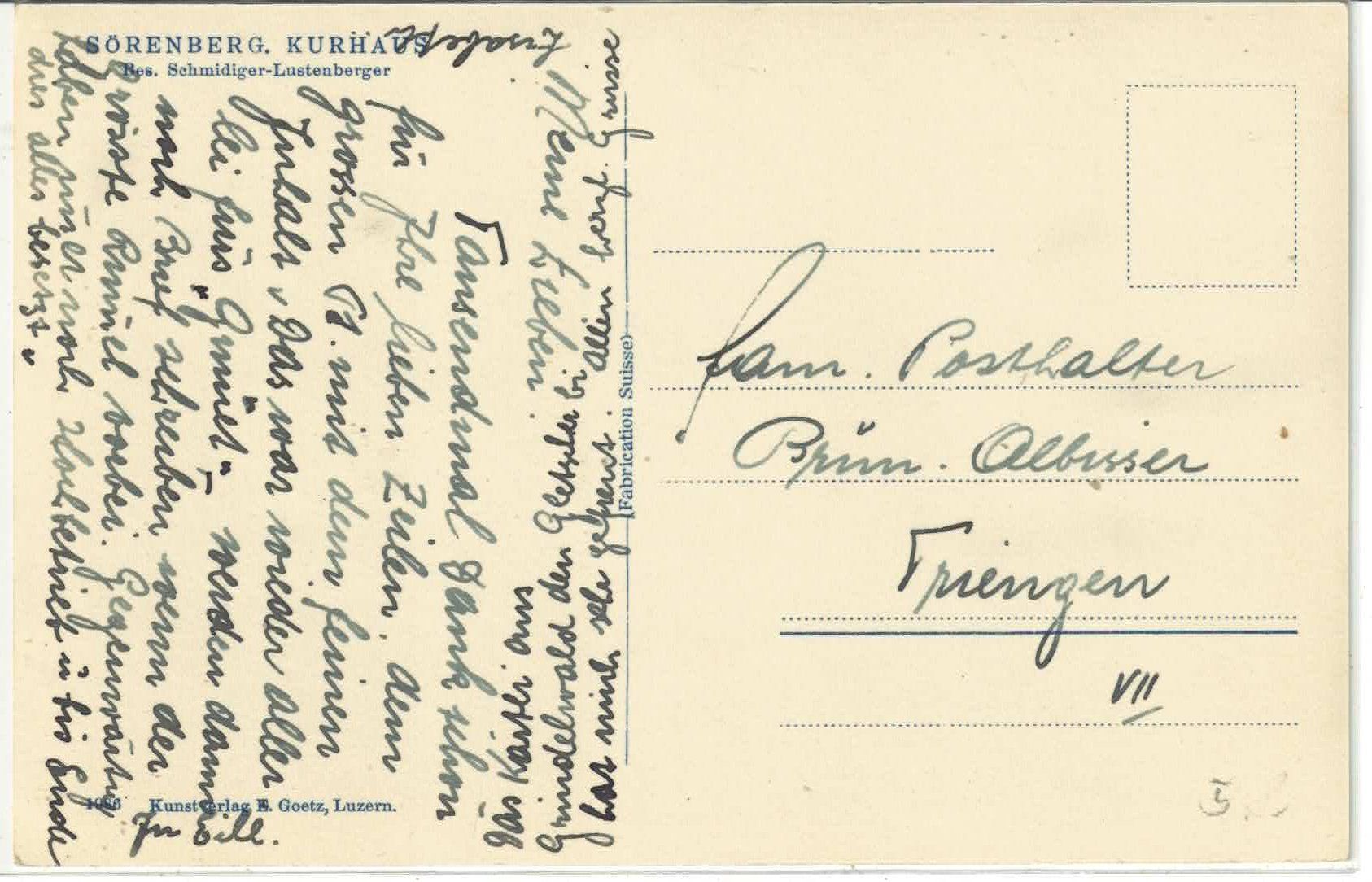 Cartoline postali: Sörenberg - Kurhaus – Usato da Ettingen venduto da Kartenplanet 1