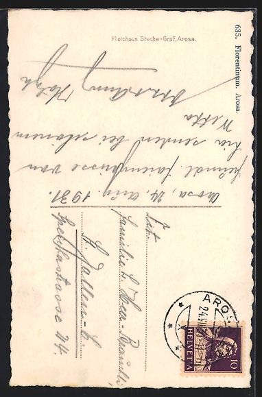 Cartoline postali: AK Arosa, Blick auf das Florentinum – Usato da Berlin venduto da bartko-reher 1
