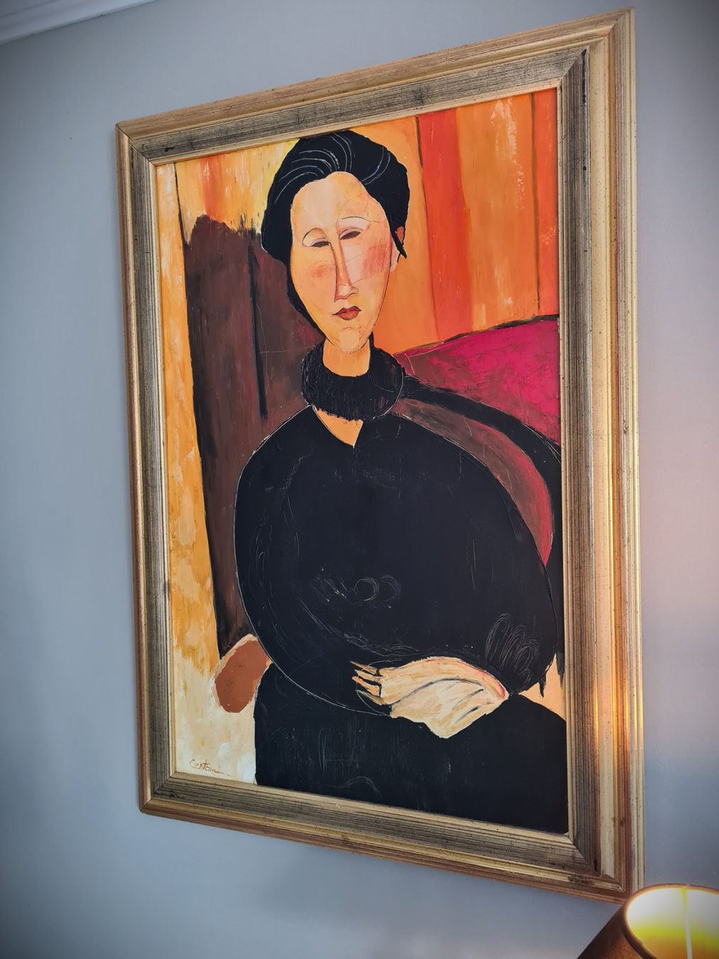 Dipinti: Grosses Portrait Gemälde n. Amadeo Modigliani – Usato da Rotkreuz venduto da Dobermann5 3