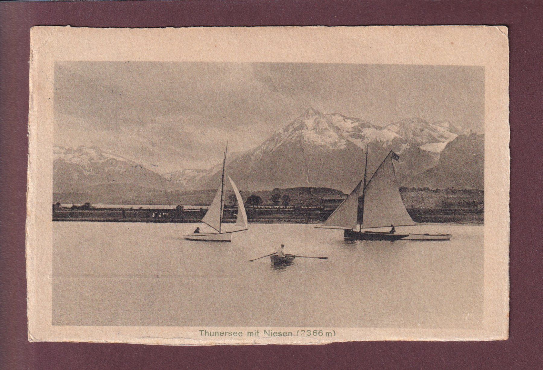 Cartoline postali: Am THUNERSEE - Segelschiffe - 1915 – Usato da Pully venduto da nicecards