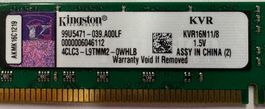 KVR16N11/8 1x8GB 240Pin DIMM DDR3