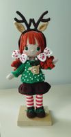 Poupée renne de Noël faite à la main - Cadeau de noel, 26 cm