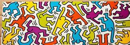 Keith Haring - seltenes Vintage-Poster -‪ 33 x 95 cm.