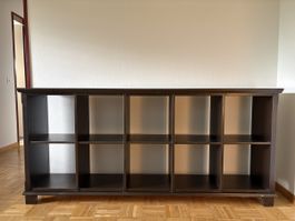 Dunkles schönes Holz-Regal