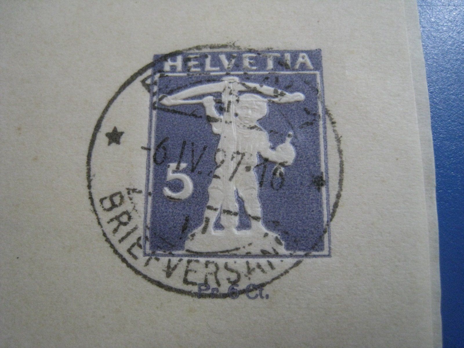 Tutti i francobolli: Streifbandmarke  6.4.1927 – Usato da Aarwangen venduto da Pinsel7890 1