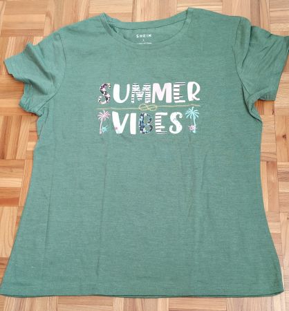 T-Shirt vert Shein, "Summer Vibes" Neuf/T-Shirt Shein grün