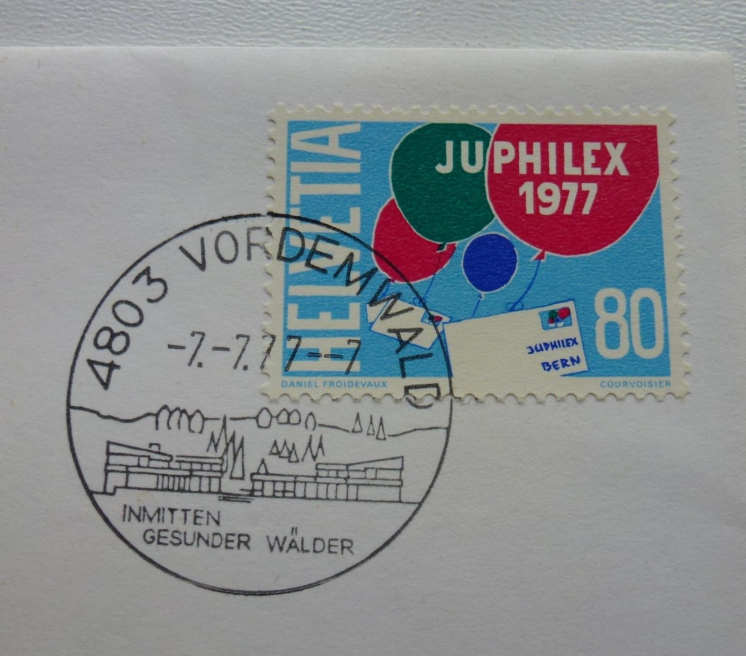 Tutti le monete: Seltener Numisbrief - Sieben Glücks-Rappen vom 7.7.77 – Usato da Walkringen venduto da Casablanca777 3