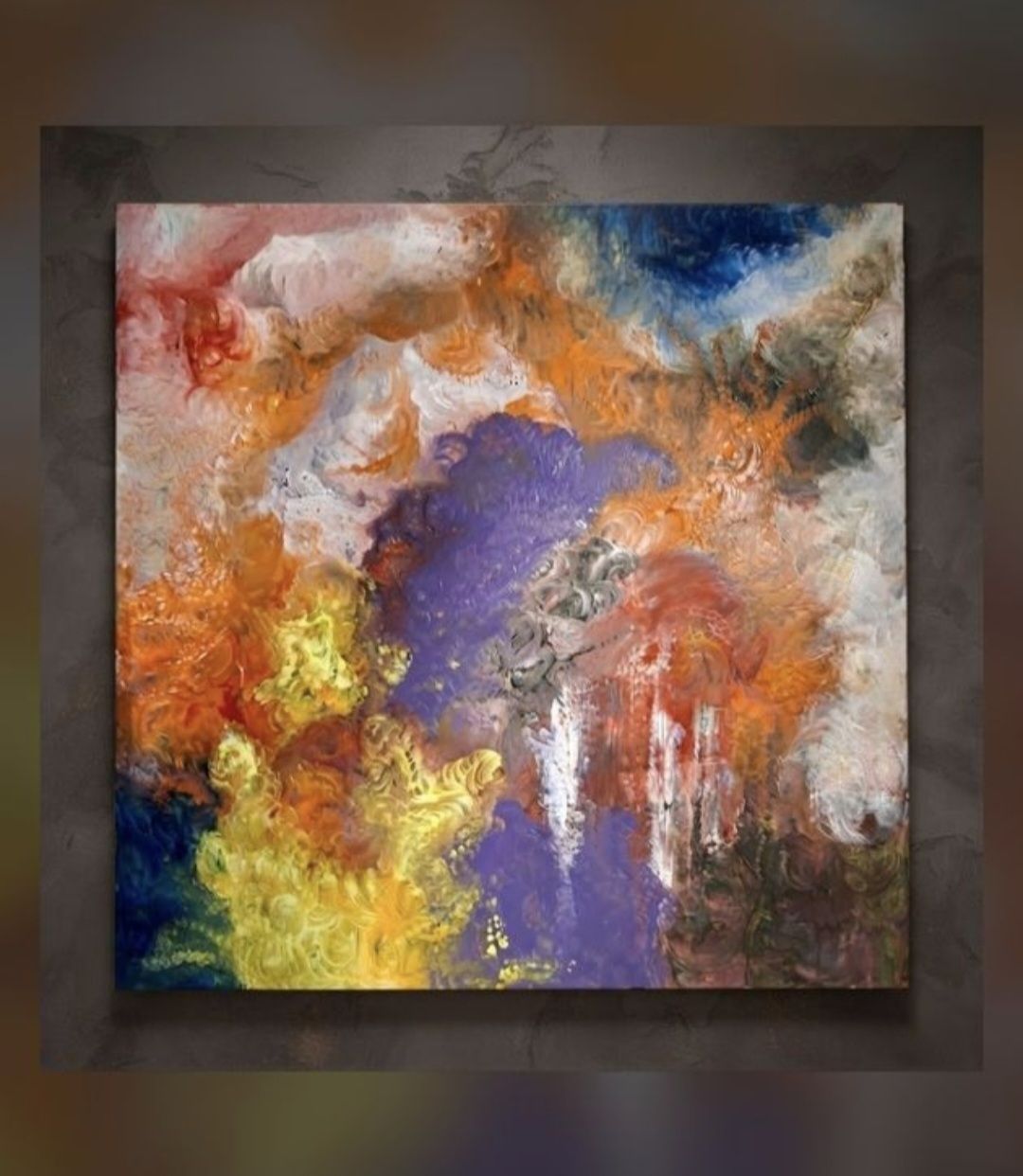 Tableaux: Gemälde " Farbexplosion" handmade 100×100 – Neuf (Voir description) à Riehen par Steinbock1970 2