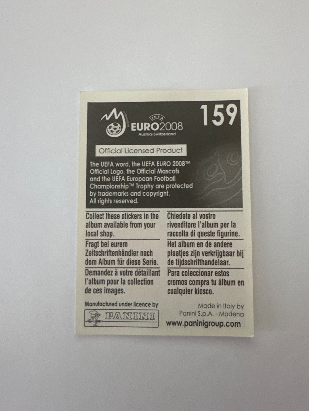 Panini Cartes à collectionner: Panini UEFA EM 2008 Sticker - Nr. 159 – D'occasion à Sulz AG par DealWerk 1