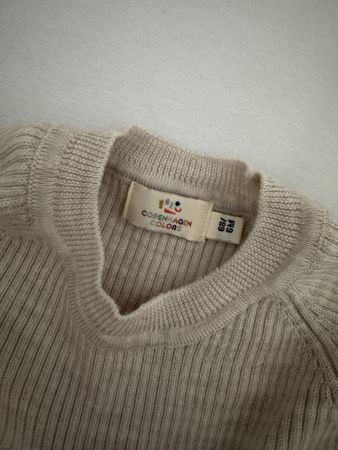 Baby Pullover Gr. 68 beige Copenhagen Colors 100% Wolle
