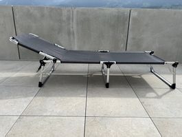 Sonnenliege Dreibein klappbar, Alu, PVC Bezug