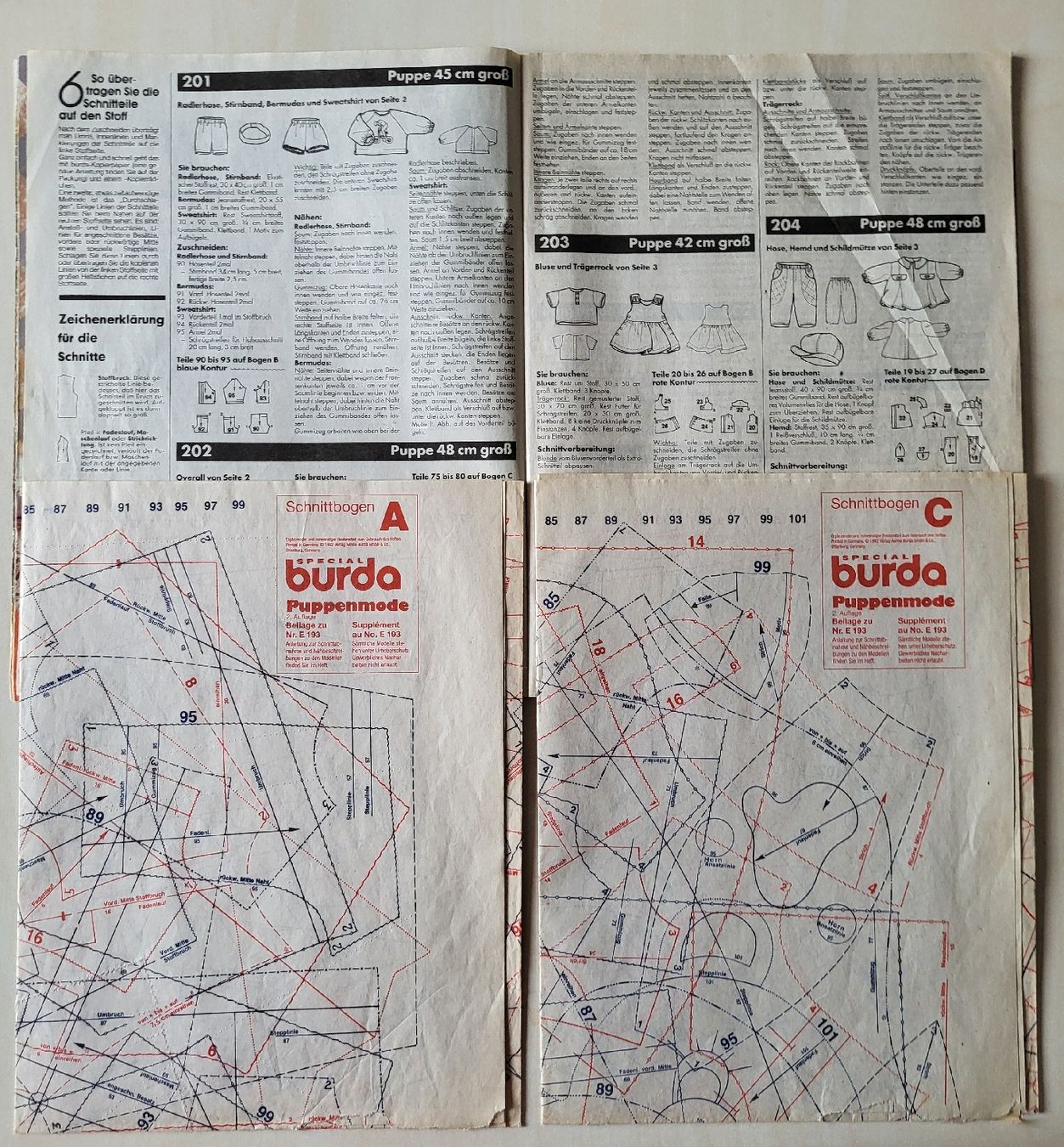 Cartamodelli: Puppenmode Burda Schnittmuster 75 Modelle gebraucht – Usato da Winterthur venduto da Baer49 1