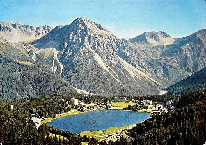 Cartoline postali: AROSA Obersee mit Schiesshorn – Usato da Jona venduto da philajona