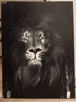 Acrylbild - Löwe - Schwarzweiss