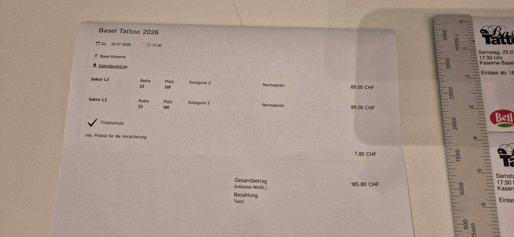 Biglietti: 2x Basel Tattoo 2026 Tickets Samstag 25.07.2026 – Nuovo (secondo la descrizione) da Wangen b. Olten venduto da golf89 1