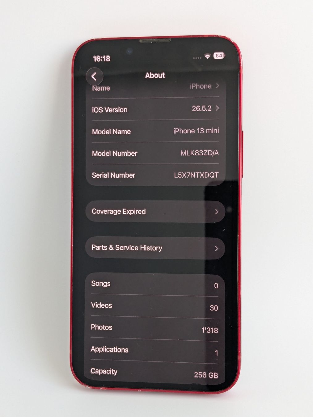 Apple Handys / Smartphones: Apple iPhone 13 mini 256 GB red good condition – Gebraucht aus Grenchen von gabifp 1