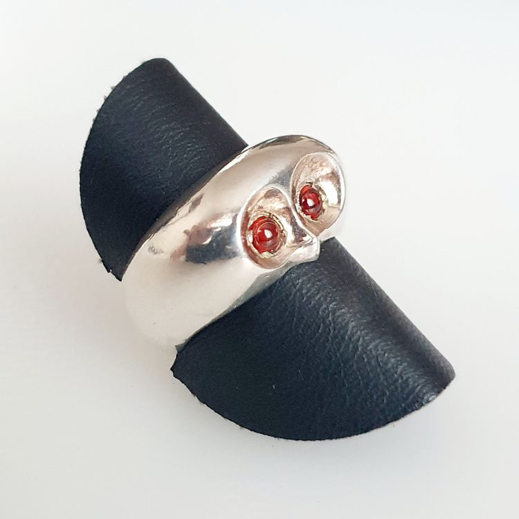Vintage Damenring aus 925 Silber  sieht aus wie eine Eule 9