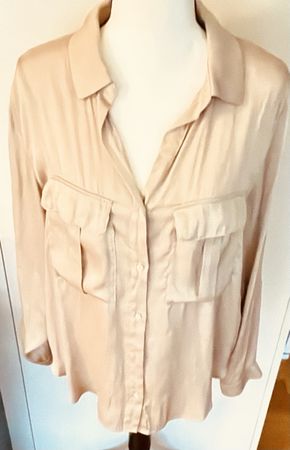 Beige Seidenbluse Gr. 42 H&M, Top Zustand!