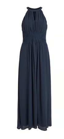 Vila Clothes Maxikleid Vimilina dunkelblau Gr. 38 NEU