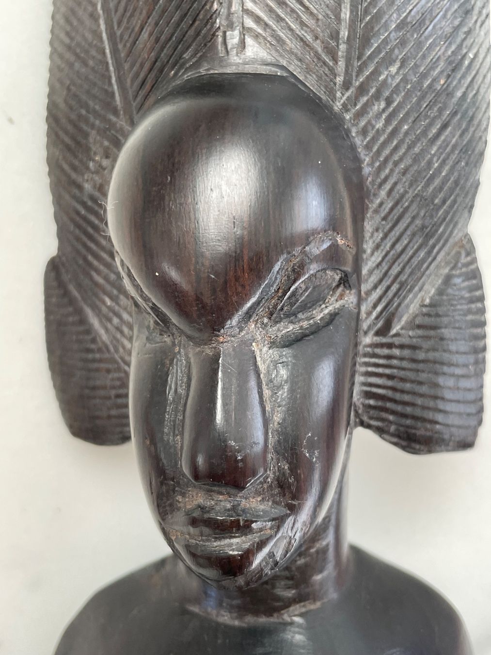 Skulpturen & Statuen: Afrikanische Frauenbüste handgeschnitzt aus Ebenholz – Gebraucht aus Meggen von Cimbrone 4