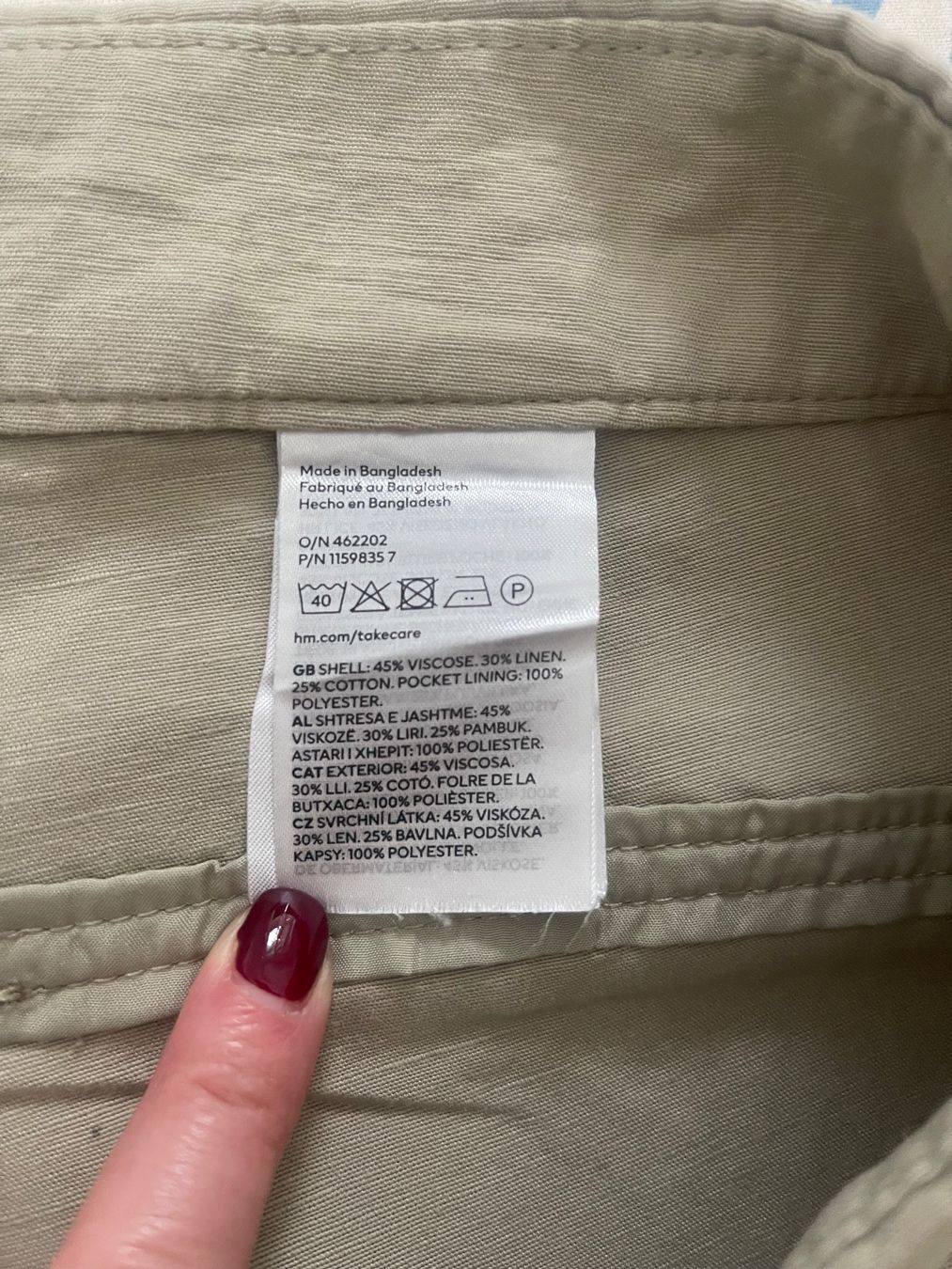 H&M Pantaloni: Beige/olive Cargo Hose Damen Sommer Gr. S – Usato da Horgen venduto da Sol-verde 4