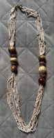 Collier fantaisie vintage perles et bois