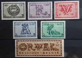 Belgien Kat. 642-647 * 1943