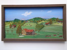 APPENZELLER BILD STREUHÖFE 60 x 34 BAUERNMALEREI NAIV
