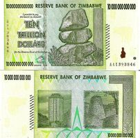 ZIMBABWE 10 TRILLIONS DOLLARS 2008 (UNC)