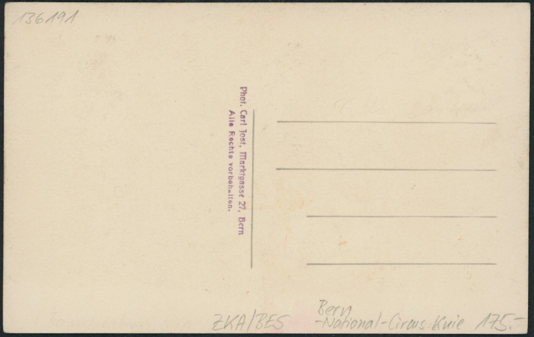 Cartes postales: BES Bern - Zirkus - Bahnhof - Bahn – Neuf (Voir description) à Schindellegi par leecollect 1