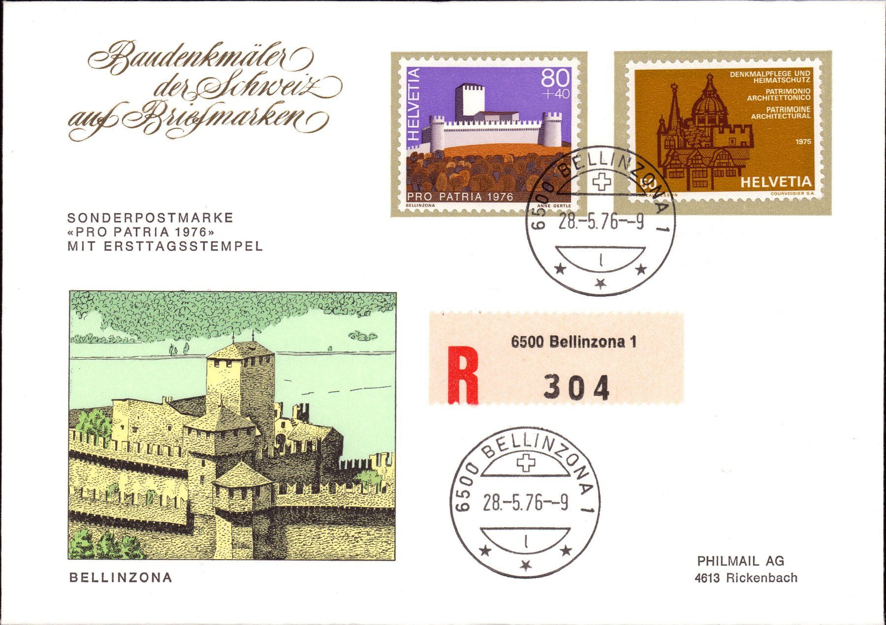 Alle Briefmarken: 1976 schönes Pro Patria Set – Gebraucht aus Eggersriet von stamp303