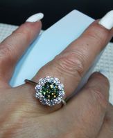 Bague argent avec diamant de moissanite de 1 ct certifié GRA