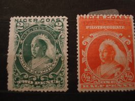 Niger Coast, 2 Marken 1894 *