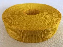 POLYESTER / GURTBAND  GOLD/GELB  5m X  2,5cm X 1mm