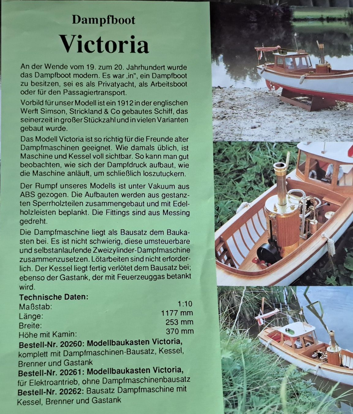 Modellismo RC: 2-Zylinder Dampfbarkasse "Victoria" inklusive Transportbox – Nuovo (secondo la descrizione) da Pfaffnau venduto da Clown56 5