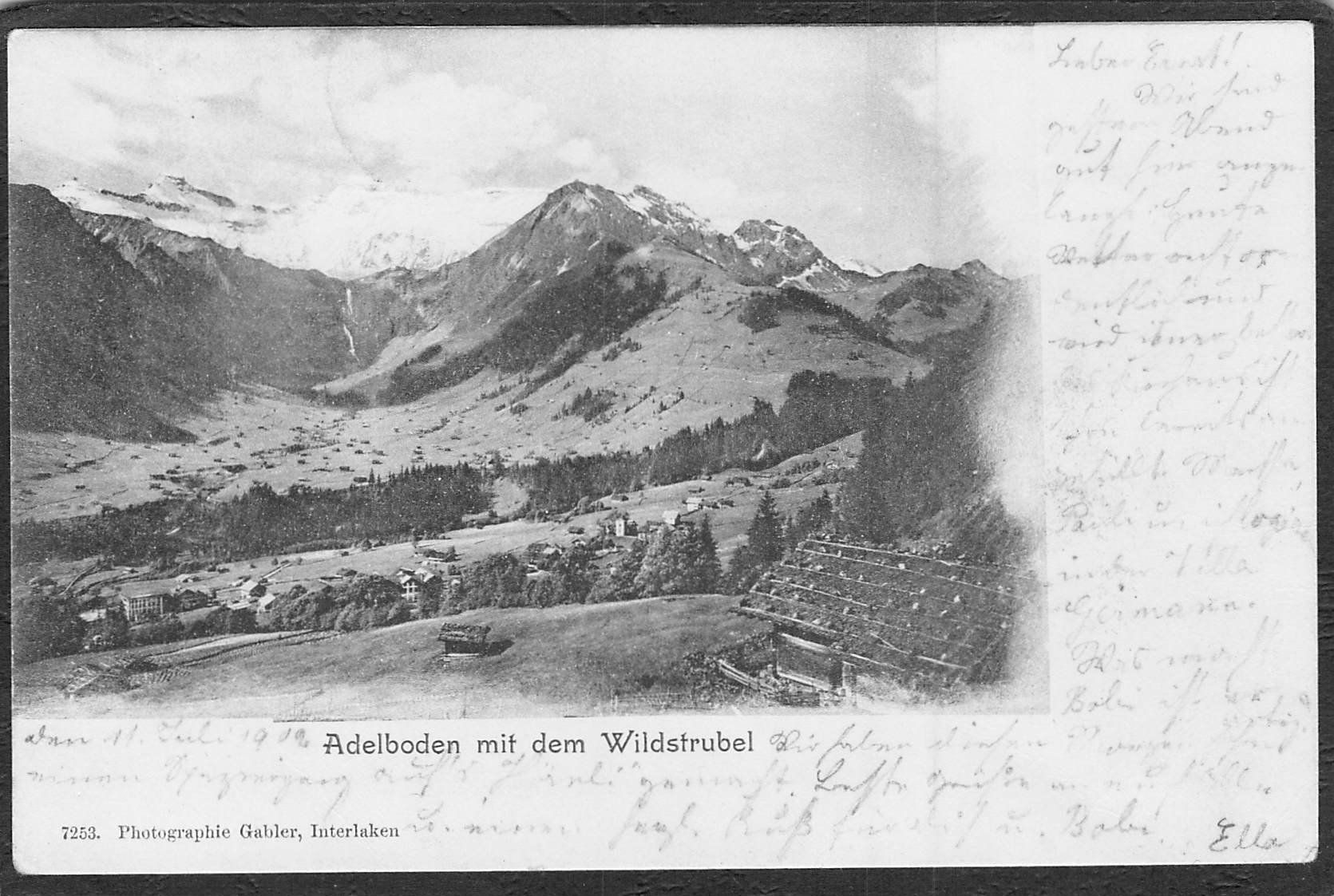 Cartoline postali: ^Adelboden mit Wildstrubel , gel. 1902 – Usato da Reichenburg venduto da Pipo-67