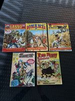 5 Western Comics Konvolut Bastei Verlag Lasso, Bonanza, Wolf