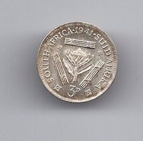 (2327) Südafrika, 3 Pence 1941, Super, stgl
