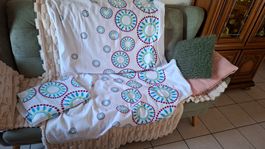 Couverture polaire motifs cercles blancs comme neuf lot de 2