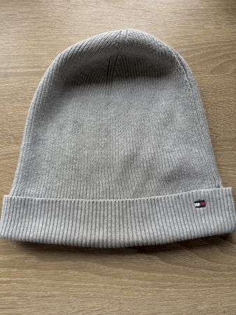 TOMMY HILFIGER - Beanie - unisex, grey, cotton/cashmere
