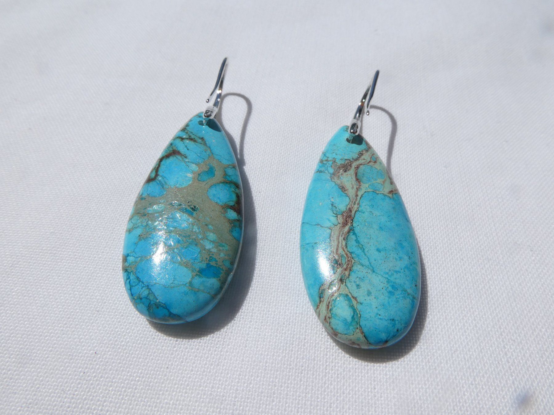 Boucles d'oreille: Ohrhänger aus türkisfarbenem Stein, Boho Style /NEU – Neuf (Voir description) à Gattikon par kaandooh 2